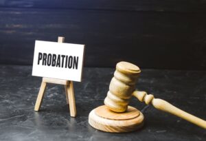 Probation and judge's gavel.